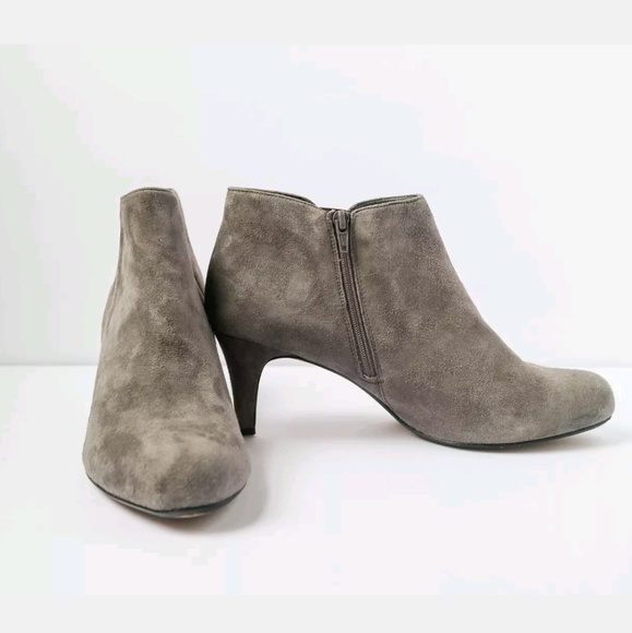 clarks gray ankle boots